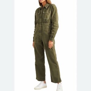 ALEXA CHUNG • green denim jumpsuit size 10